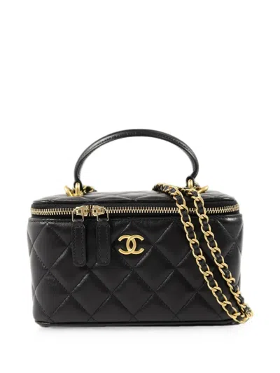 Chanel Cc Vanity Case Tote Bag In Black