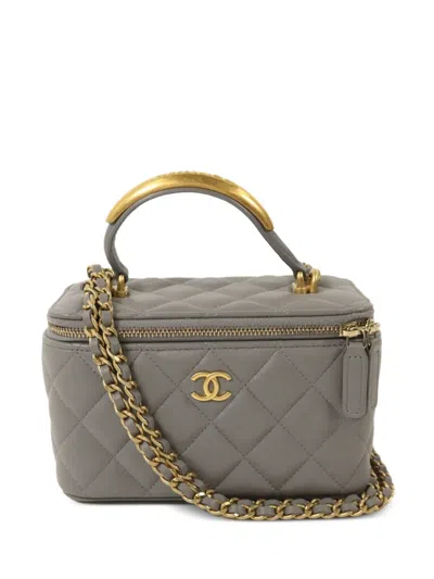 Pre-owned Chanel Cc Vanity Case Tote Bag In Gray