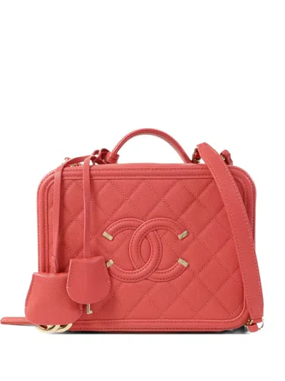 Pre-owned Chanel Cc Vanity Case Tote Bag In Pink