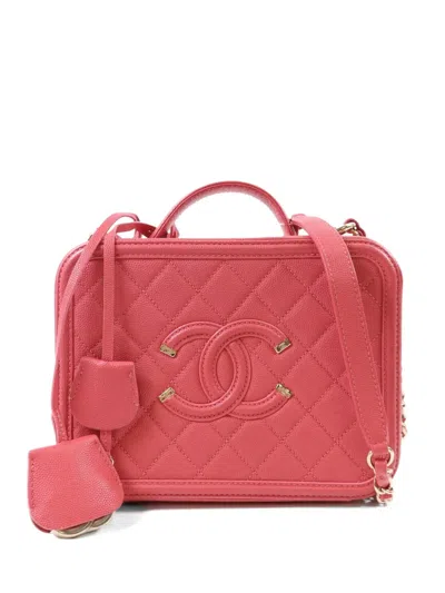 Pre-owned Chanel Cc Vanity Case Tote Bag In Pink