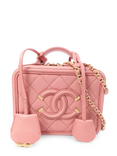 Pre-owned Chanel Cc Vanity Case Tote Bag In Pink