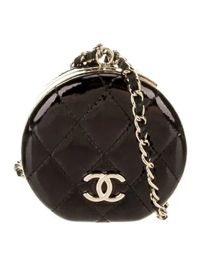 Pre-owned Chanel Cc Vanity Clutch W/chain In Black