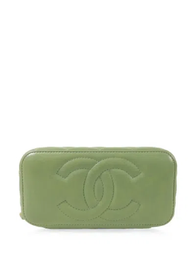 Chanel Cc Vanity Cross Body Bag In Green