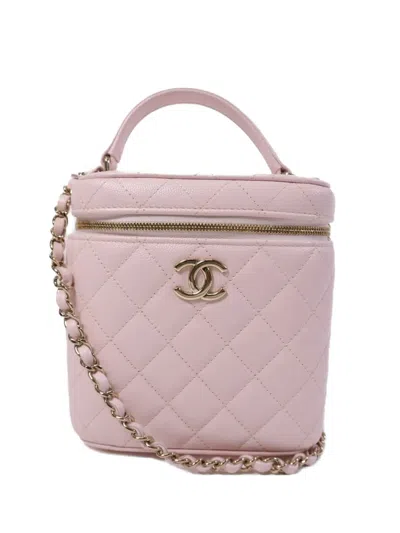 Pre-owned Chanel Cc Vanity Shoulder Bag In Pink