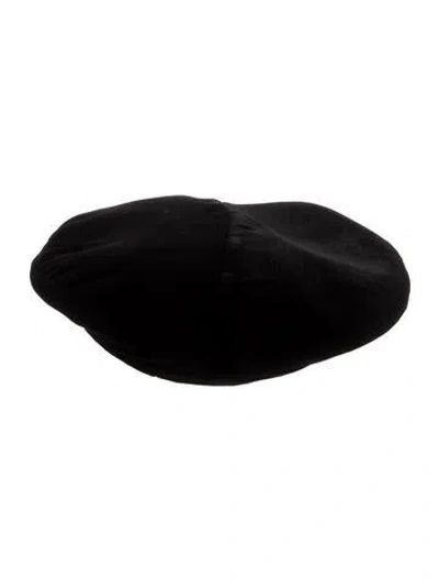 Pre-owned Chanel Cc Velvet Beret W/ Tags In Black
