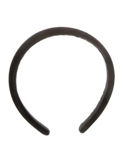 Pre-owned Chanel Cc Velvet Headband In Black