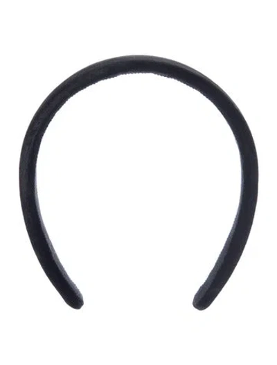 Pre-owned Chanel Cc Velvet Headband In Black