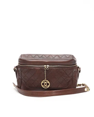 Pre-owned Chanel Cc Vintage Caviar Camera Bag In Brown
