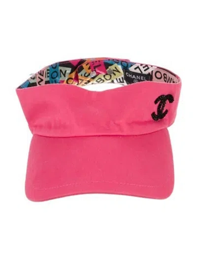 Pre-owned Chanel Cc Visor Cap In Pink