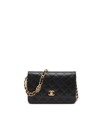 Pre-owned Chanel Cc Wallet On Chain Bag In Black
