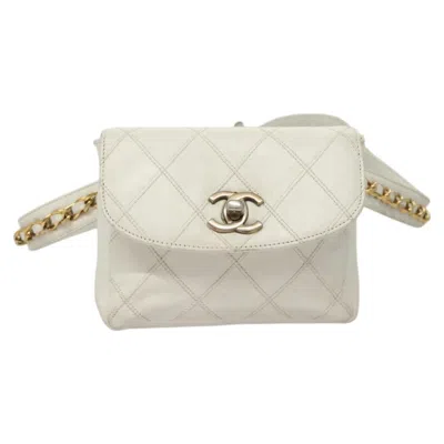 Pre-owned Chanel Cc White Leather Shoulder Bag ()