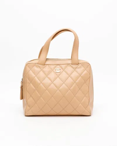 Pre-owned Chanel Cc Wild Stitch Handbag In Sand