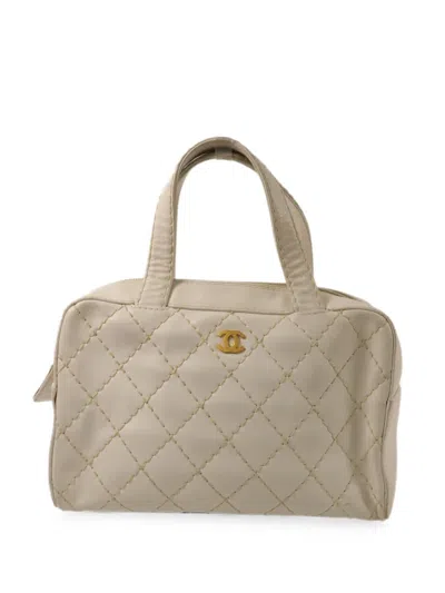 Pre-owned Chanel Cc Wild Stitch Tote Bag In Neutrals