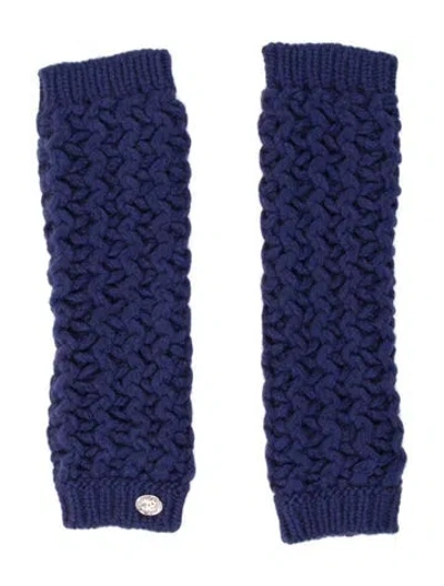 Pre-owned Chanel Cc Wool Arm Warmer In Blue