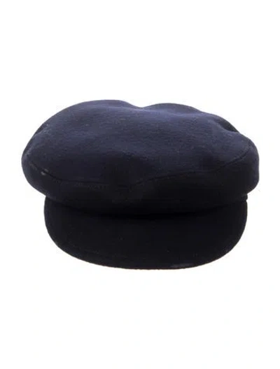 Pre-owned Chanel Cc Wool Sailor Hat In Blue