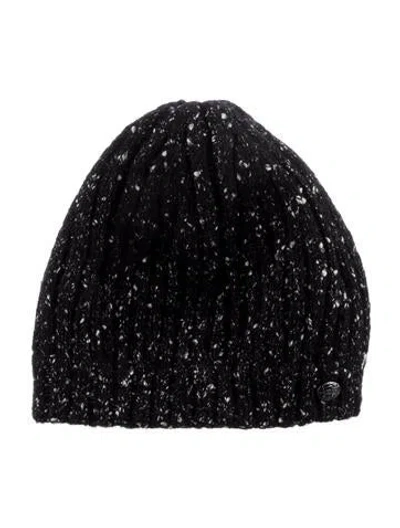 Pre-owned Chanel Cc Wool-blend Beret In Black