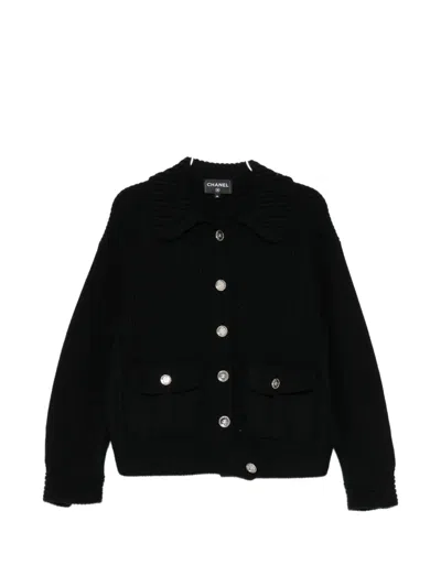 Pre-owned Chanel Cc-button Cardigan In Black