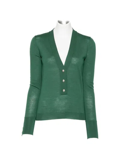 Pre-owned Chanel Cc-button Cardigan In Green