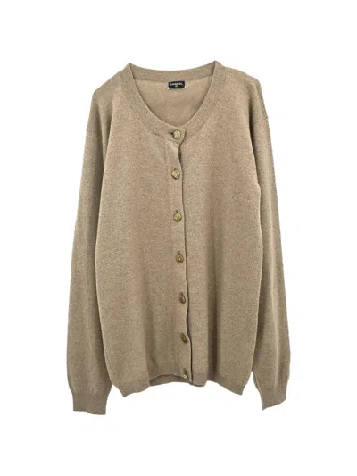 Pre-owned Chanel Cc-button Crewneck Cardigan In Neutrals