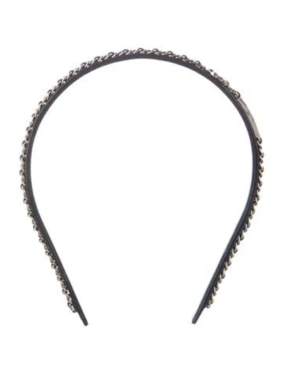Pre-owned Chanel Cc-chain Link Headband In Black