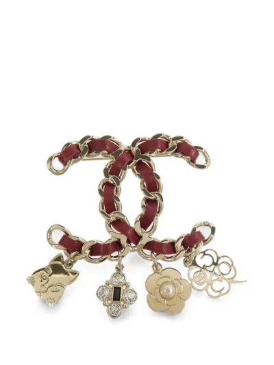 Pre-owned Chanel Cc-charm Brooch In Gold
