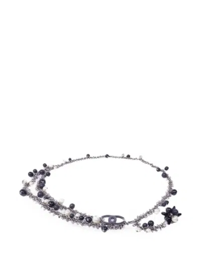 Pre-owned Chanel Cc-charm Chain Belt In Gray