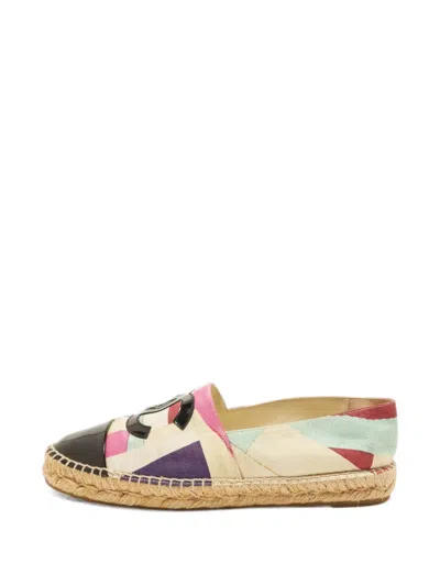 Pre-owned Chanel Cc-detail Espadrilles In Neutrals