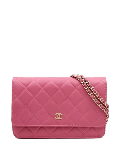 Pre-owned Chanel Cc-detail Quilted Shoulder Bag In Pink