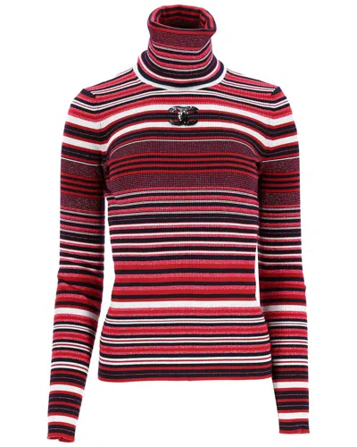 Chanel Cc-embellished Striped Turtleneck Sweater, Size Fr, 38 (authentic Pre-  Loved)