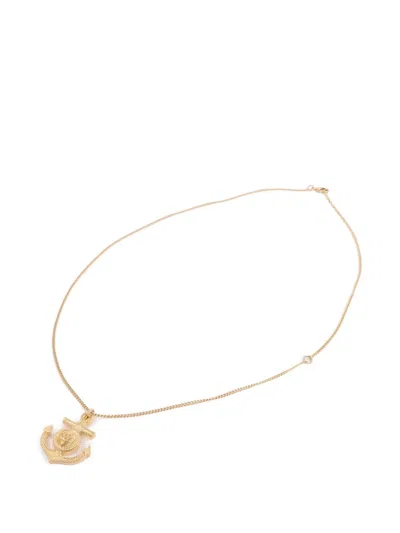 Pre-owned Chanel Cc-logo Anchor Necklace In Gold