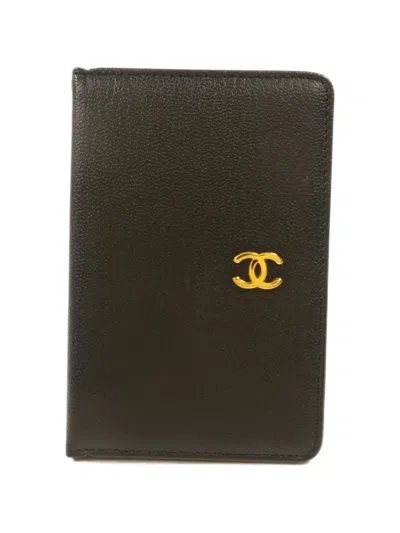 Pre-owned Chanel Cc-logo Card Case In Black