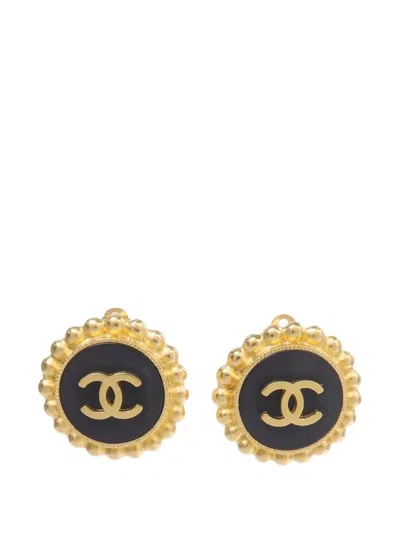 Pre-owned Chanel Cc-logo Earrings In Gold