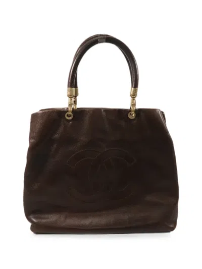 Chanel Cc-logo Tote Bag In Brown