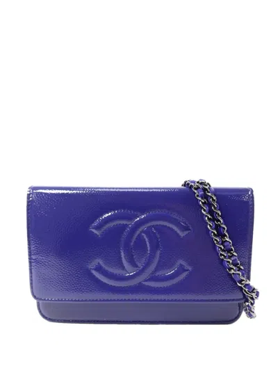 Pre-owned Chanel Cc-logoo Wallet-on-chain Shoulder Bag In Purple