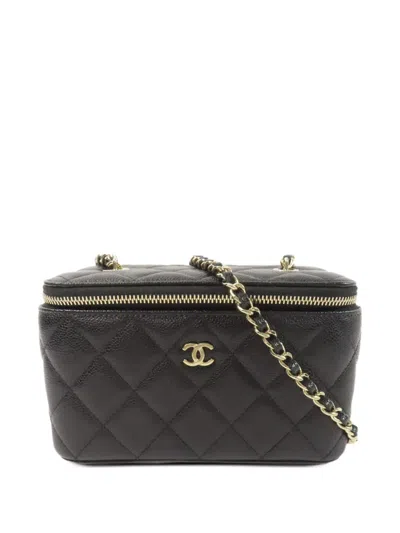 Pre-owned Chanel Cc-plaque Shoulder Bag In Black