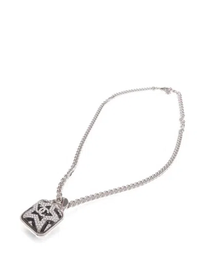 Pre-owned Chanel Cc-star Pendant Necklace In Silver