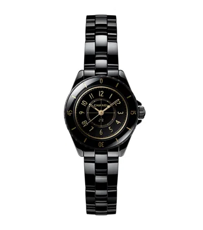 Chanel Ceramic And Steel J12 Golden Black Watch