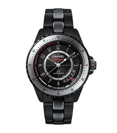 Chanel Ceramic And Steel J12 Superleggera Calibre 12.1 Watch In Black