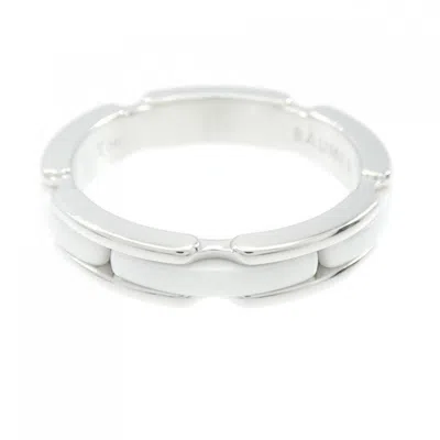 Pre-owned Chanel Ceramic Gold (18k) Band Ring () In Silver