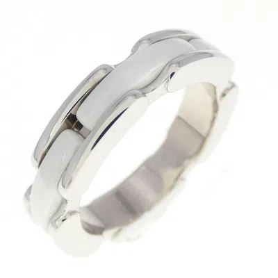 Pre-owned Chanel Ceramic Gold (18k) Band Ring () In Silver