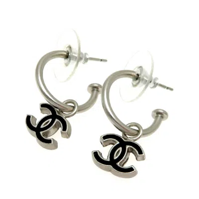 Pre-owned Chanel Ceramic Metal Ball Stud Earrings () In Silver