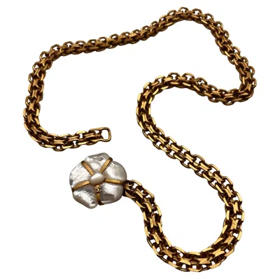 Pre-owned Chanel Chain Belt Camelia 2001 Paris In Brown