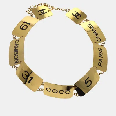 Pre-owned Chanel Chain Belt Gold Small Good