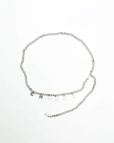 Pre-owned Chanel Chain Belt In Silver