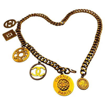 Pre-owned Chanel Chain Charms Belt 1980 Paris In Orange