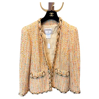 Pre-owned Chanel Chain Detail Jacket In Sand
