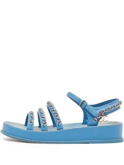 Pre-owned Chanel Chain-embellished Flat Sandals