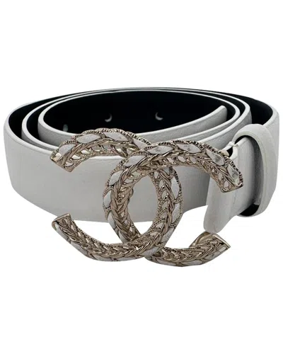 Chanel Chain Interlocking Cc Logo Waist Belt (authentic Pre-loved) In Gray