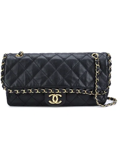 Pre-owned Chanel 'chain Me' Flap Shoulder Bag In Black