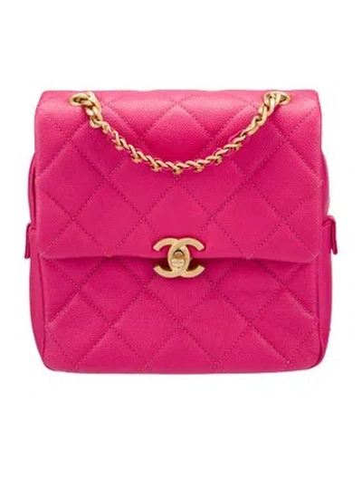 Pre-owned Chanel Chain Melody Backpack In Pink